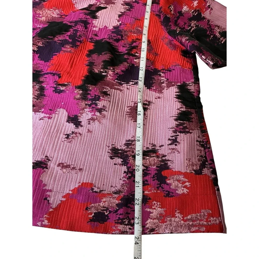 NWOT Tuckernuck Pomander Place Red Pink Jacquard Lyla Blouse Med Classy Elegant